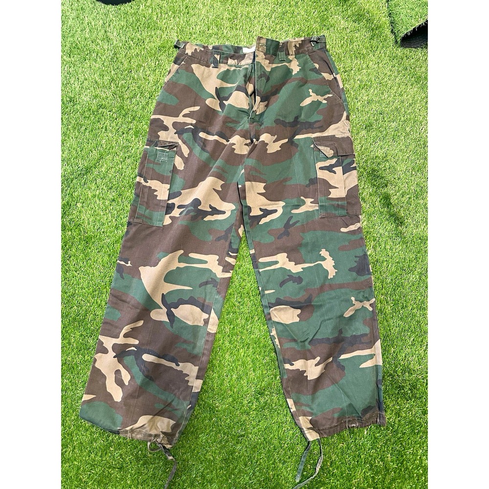 Woodland Camo BDU Cargo Pants Military Surplus Uniform Trousers 36x32